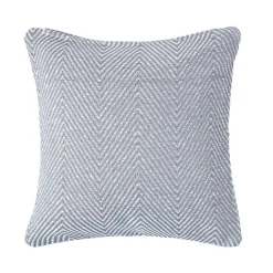 Housse de coussin halden gris à motif chevrons en coton, 45 x 45 cm - HOMESCAPES