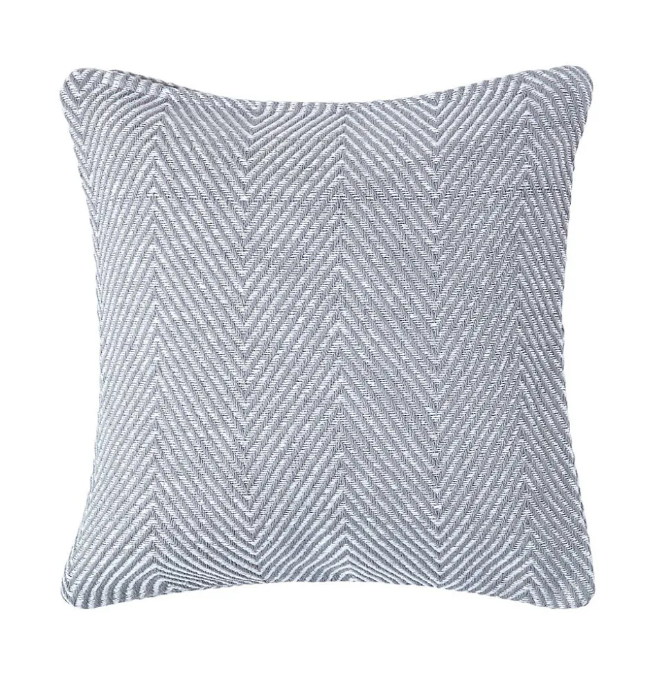 Housse de coussin halden gris à motif chevrons en coton, 45 x 45 cm - HOMESCAPES
