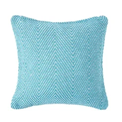 Housse de coussin halden turquoise à motif chevrons en coton, 45 x 45 cm - HOMESCAPES