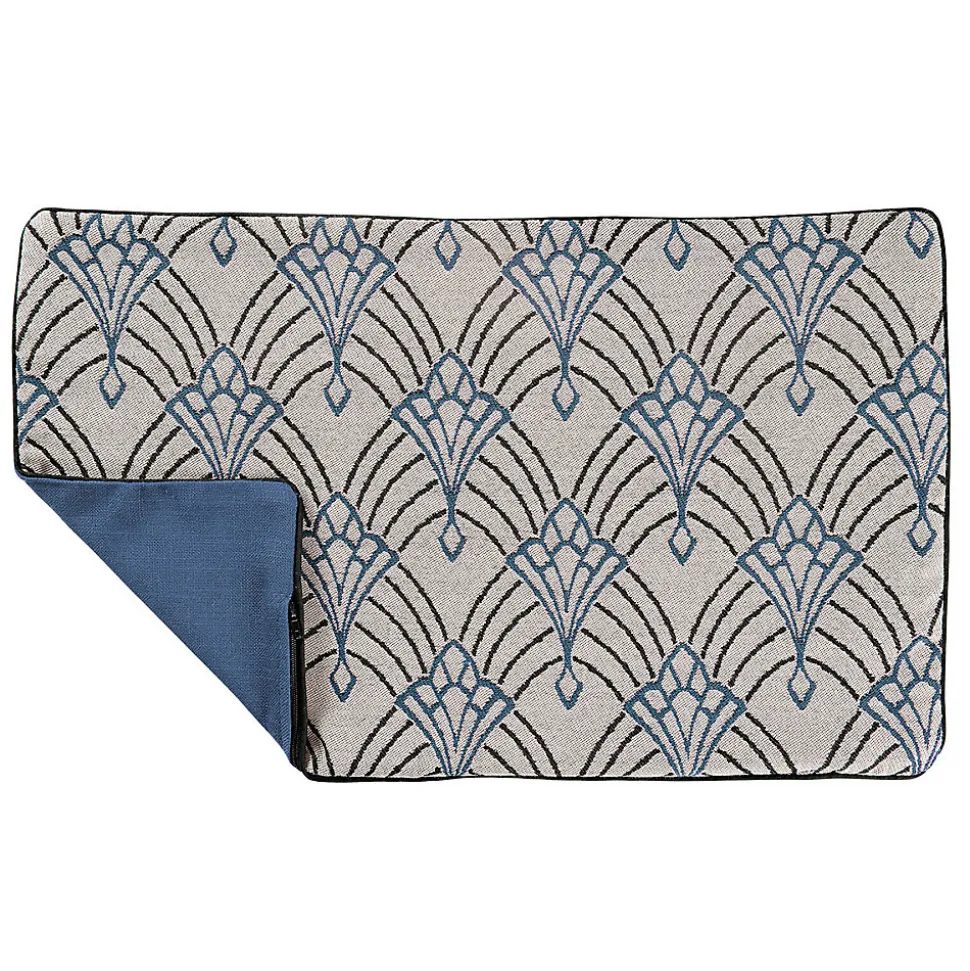 Housse de coussin imprimée art décoratif (30x50 cm - Bleu)
