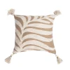 Housse de coussin jacquard beige et blanc L.45 x l.45cm Deko & Co