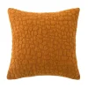 Housse de coussin jacquard imprimé ethnique jaune ocre L.45 x l.45cm Ornami