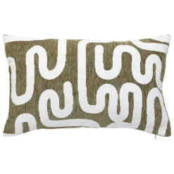 Housse de coussin Jeni chenille vert kaki 50x30cm - Atmosphera