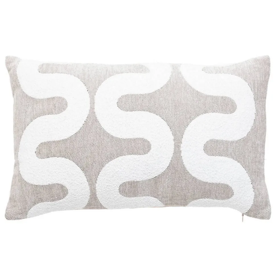 Housse de coussin Jeni chenille beige lin 50x30cm - Atmosphera