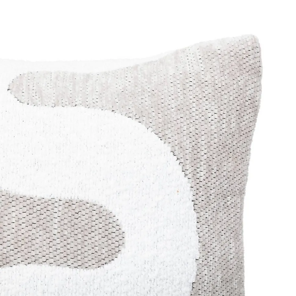 Housse de coussin Jeni chenille beige lin 50x30cm - Atmosphera