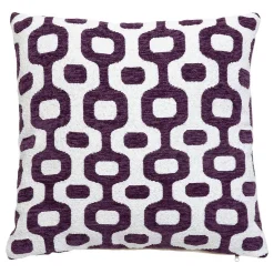 Housse de coussin Jeni chenille violet 40x40cm - Atmosphera