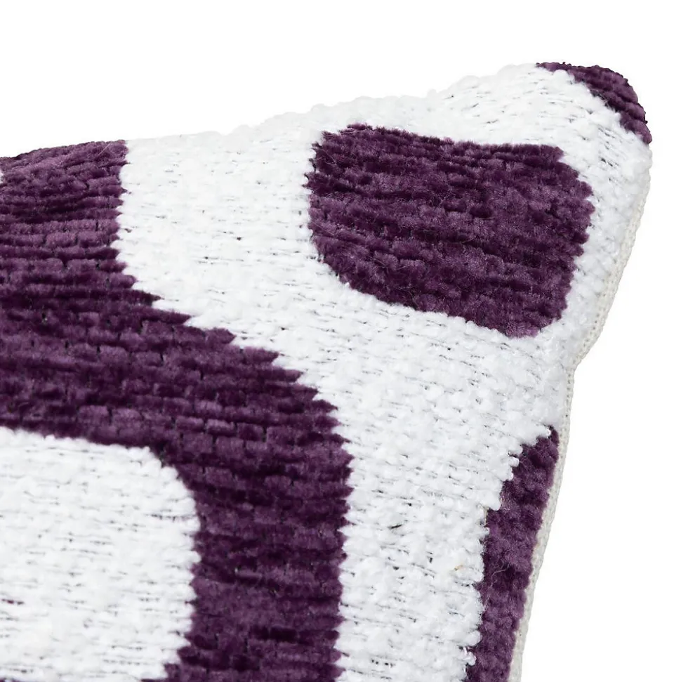 Housse de coussin Jeni chenille violet 40x40cm - Atmosphera