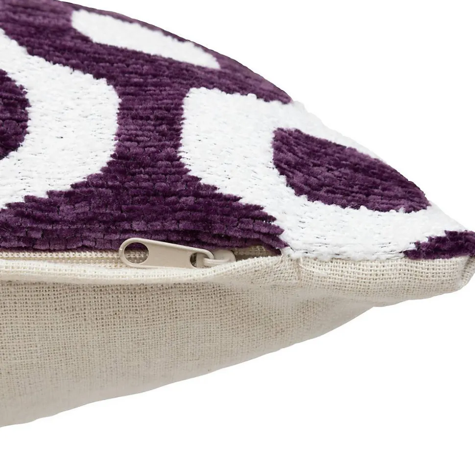 Housse de coussin Jeni chenille violet 40x40cm - Atmosphera