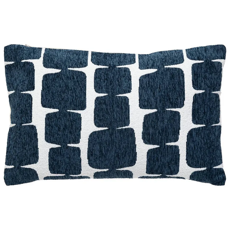 Housse de coussin Jeni chenille bleu égéen 50x30cm - Atmosphera