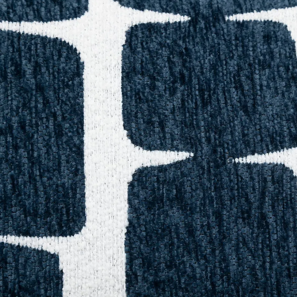 Housse de coussin Jeni chenille bleu égéen 50x30cm - Atmosphera
