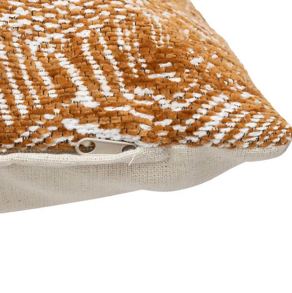 Housse de coussin Jeni chenille marron 40x40cm - Atmosphera