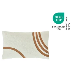 Housse de coussin Noida imprimé géométrique blanc cassé, terracotta l.50 x H.30cm GoodHome