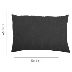 Housse de coussin Novan gris anthracite l.60 x H.40cm GoodHome