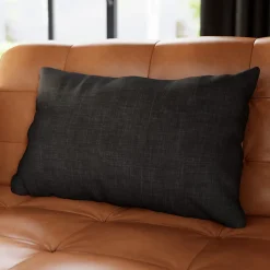 Housse de coussin Novan gris anthracite l.60 x H.40cm GoodHome