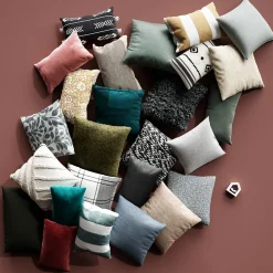 Housse de coussin Novan kaki l.60 x H.40cm GoodHome