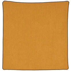 Housse de coussin passepoilée - Effet velours (60x60 cm - Jaune)