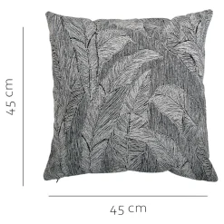 Housse de coussin Patan feuillage noir l.45 x H.45cm GoodHome