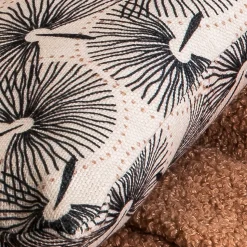 Housse de coussin pissenlit noir et blanc L.50 x l.30cm Deko & Co