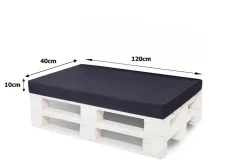 Housse de coussin pour palette de dimensions 120x80x10cm housse de coussin protection avec fermeture éclair taie d'oreiller bleu