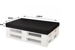Housse de coussin pour palette de dimensions 120x80x10cm housse de coussin protection avec fermeture éclair taie d'oreiller noir