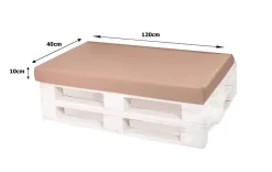 Housse de coussin pour palette de dimensions 120x80x10cm housse de coussin protection avec fermeture éclair taie d'oreiller beige