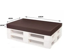 Housse de coussin pour palette de dimensions 120x80x10cm housse de coussin protection avec fermeture éclair taie d'oreiller marron