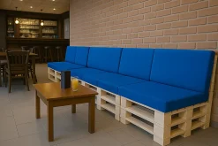 Housse de coussin pour palette de dimensions 120x60x10cm housse de coussin avec fermeture éclair taie d'oreiller bleu