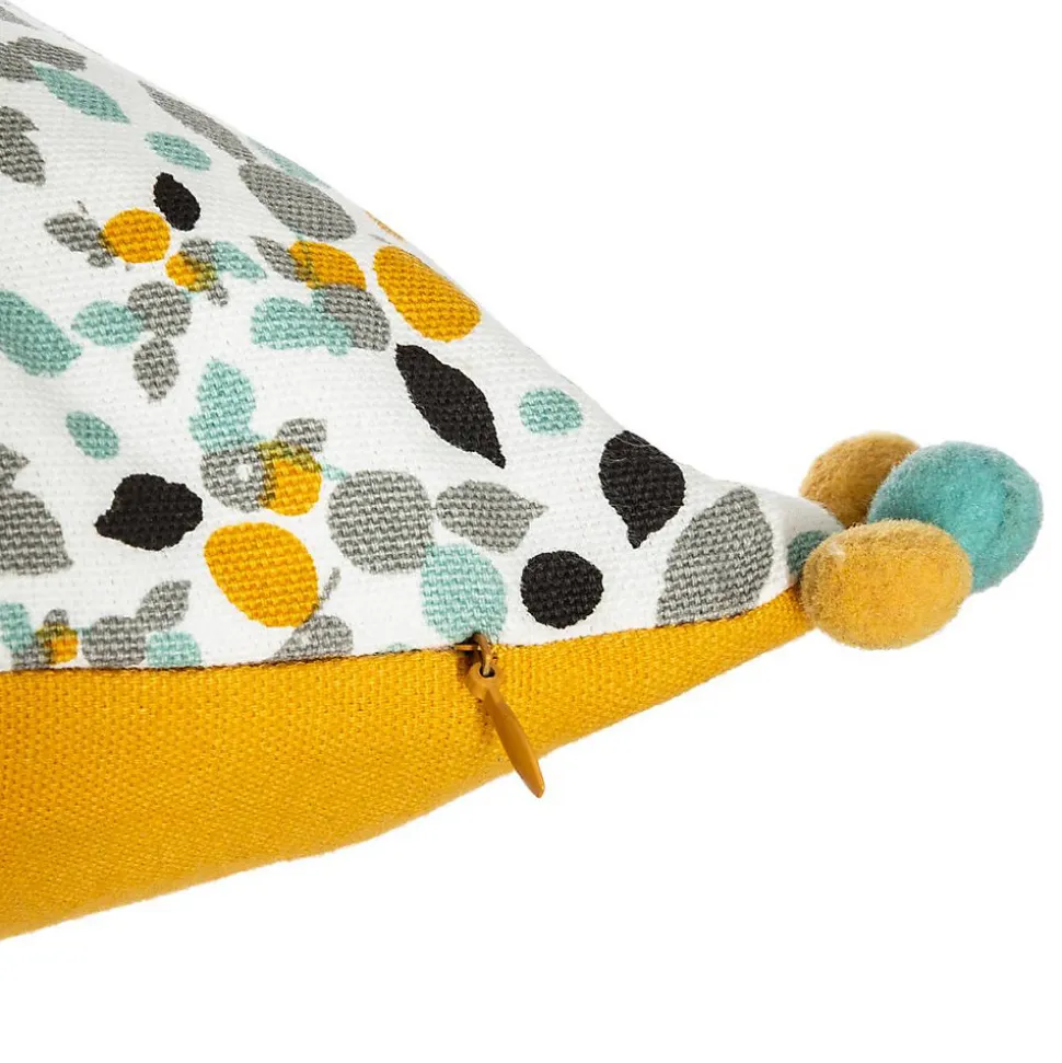 Housse de coussin Razzo - coton et pompons - 40x40 cm - Atmosphera