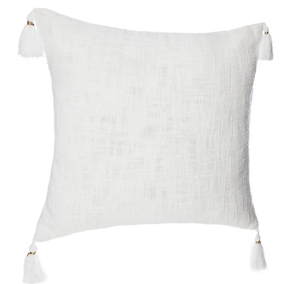 Housse de coussin Slub - coton - blanc - 40x40 cm - Atmosphera