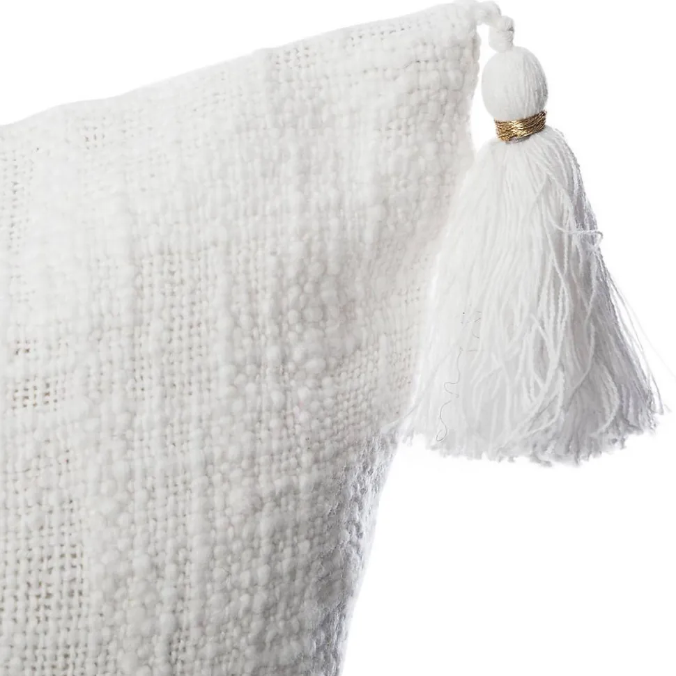 Housse de coussin Slub - coton - blanc - 40x40 cm - Atmosphera