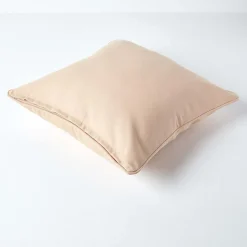 Housse de coussin uni beige, 45 x 45 cm - HOMESCAPES