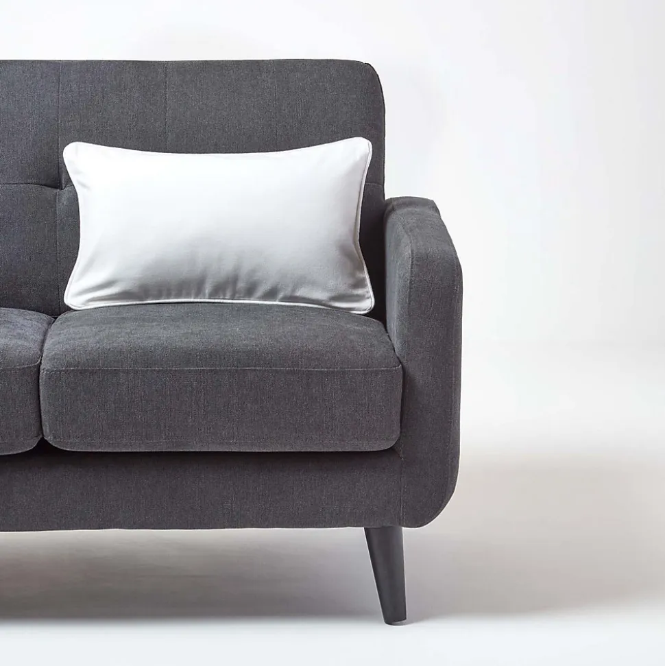 Housse de coussin uni blanc cassé, 30 x 50 cm - HOMESCAPES
