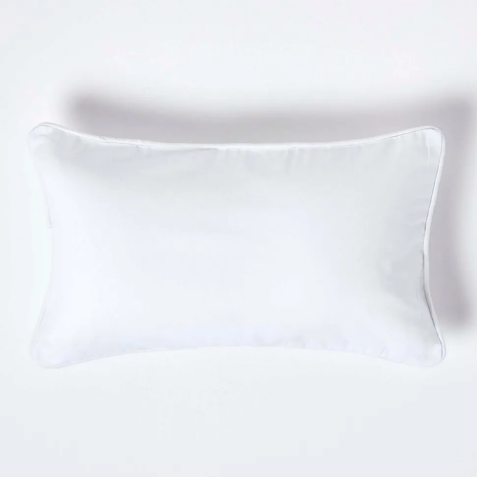 Housse de coussin uni blanc, 30 x 50 cm - HOMESCAPES