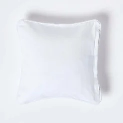 Housse de coussin uni blanc, 45 x 45 cm - HOMESCAPES