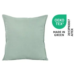 Housse de coussin uni bleu céladon L.45 x l.45cm