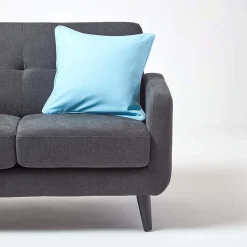 Housse de coussin uni bleu clair, 60 x 60 cm - HOMESCAPES