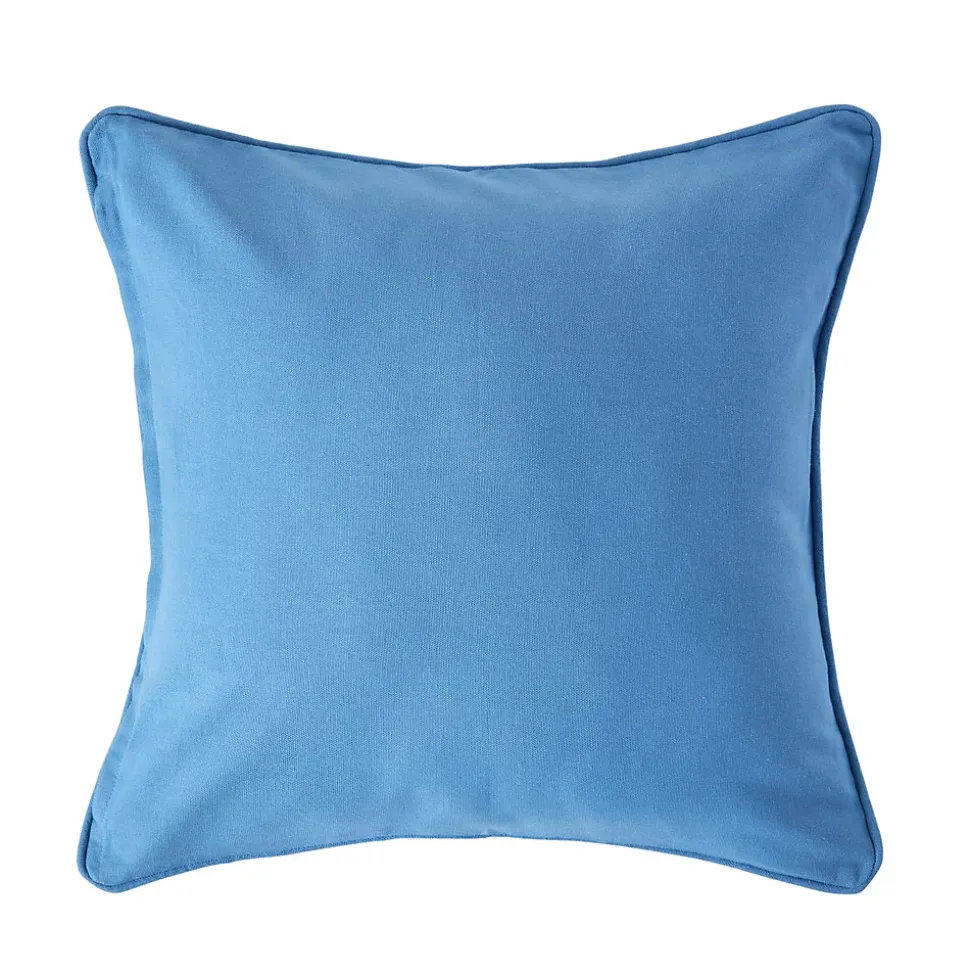 Housse de coussin uni bleu foncé, 30 x 30 cm - HOMESCAPES