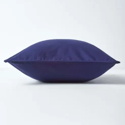 Housse de coussin uni bleu marine, 30 x 50 cm - HOMESCAPES