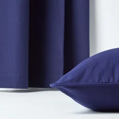 Housse de coussin uni bleu marine, 30 x 50 cm - HOMESCAPES