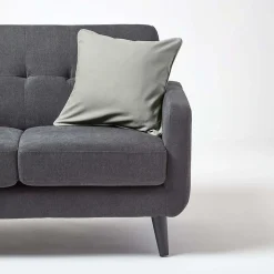 Housse de coussin uni gris, 30 x 30 cm - HOMESCAPES
