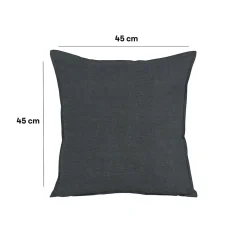 Housse de coussin uni noir L.45 x l.45cm