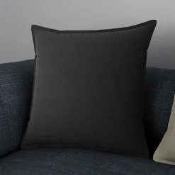 Housse de coussin uni noir L.45 x l.45cm