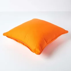 Housse de coussin uni orange, 60 x 60 cm - HOMESCAPES