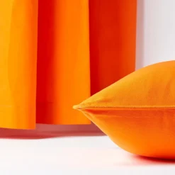 Housse de coussin uni orange, 60 x 60 cm - HOMESCAPES