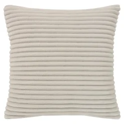 Housse de coussin velours cotelé Cuban blanc cassé l.45 x H.45cm GoodHome