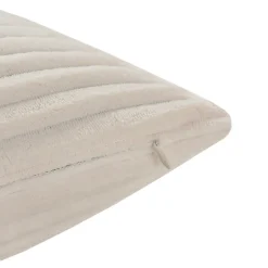 Housse de coussin velours cotelé Cuban blanc cassé l.45 x H.45cm GoodHome