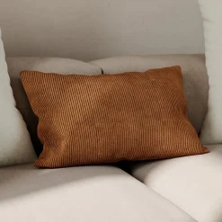 Housse de coussin velours cotelé Akola marron l.50 x H.30cm GoodHome