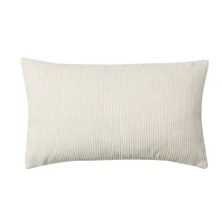 Housse de coussin velours cotelé Akola blanc cassé l.50 x H.30cm GoodHome
