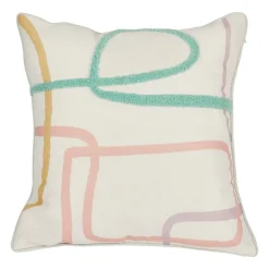 Housse de coussin 40x40 cm brodé Zig zag