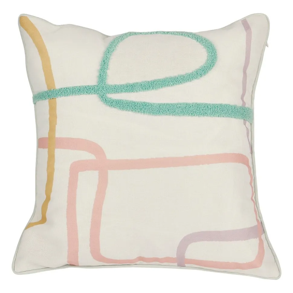 Housse de coussin 40x40 cm brodé Zig zag